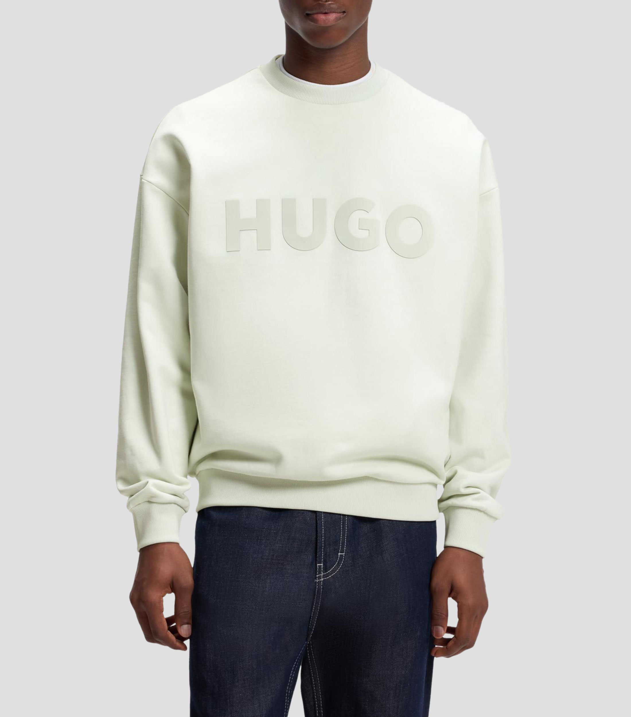 Sudadera oversized de felpa de algodón con logo estampado a tono Hombre